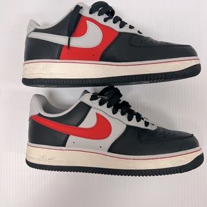 Red grey black Air Force ones